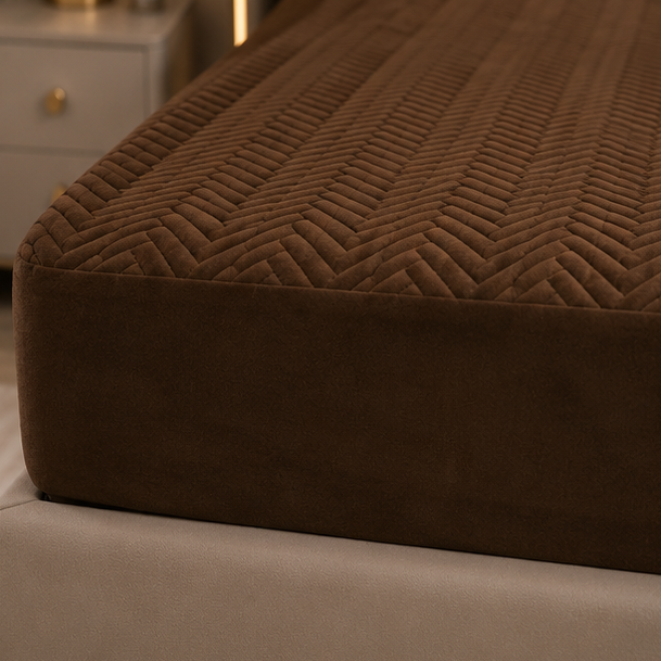 waterproof quilted mattress dark brown