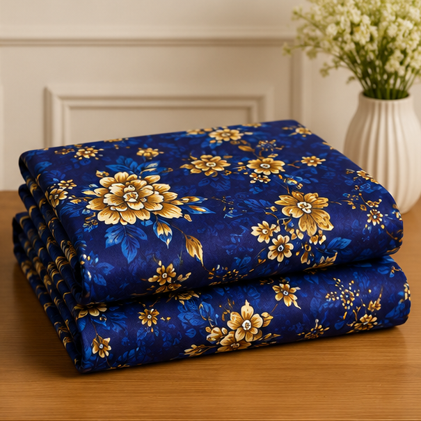 crystal cotton lifetime bedsheet royal blue