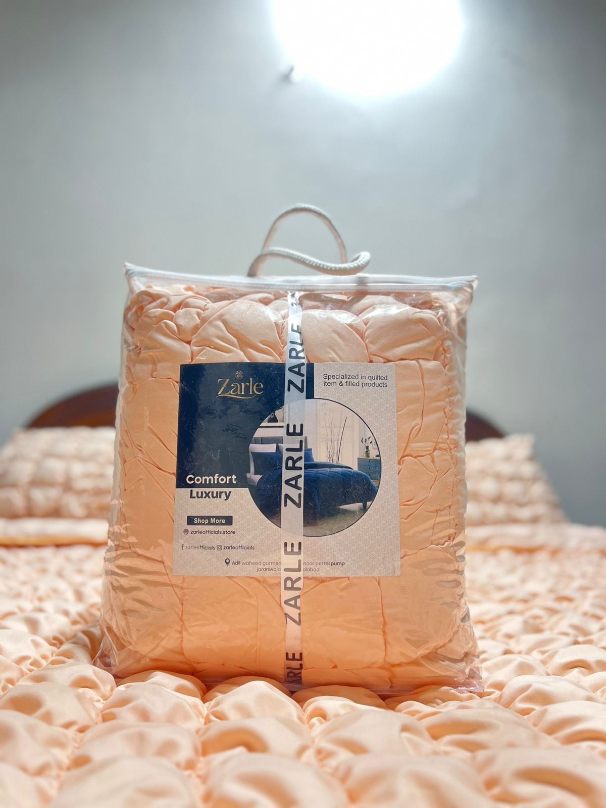 luxury peach bedspread set
