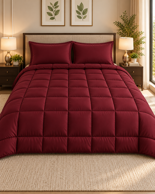 Burgundy Premium Dyed Razai – 1 Piece