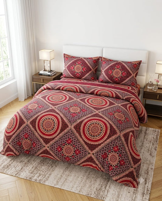 Ruby Ajrakh Crystal Cotton Lifetime Bedsheet