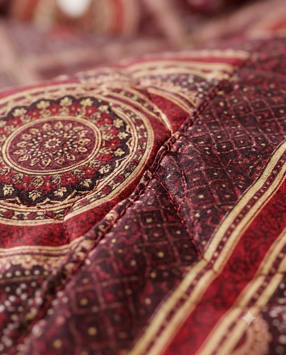 Ruby Ajrakh Crystal Cotton Lifetime Bedsheet