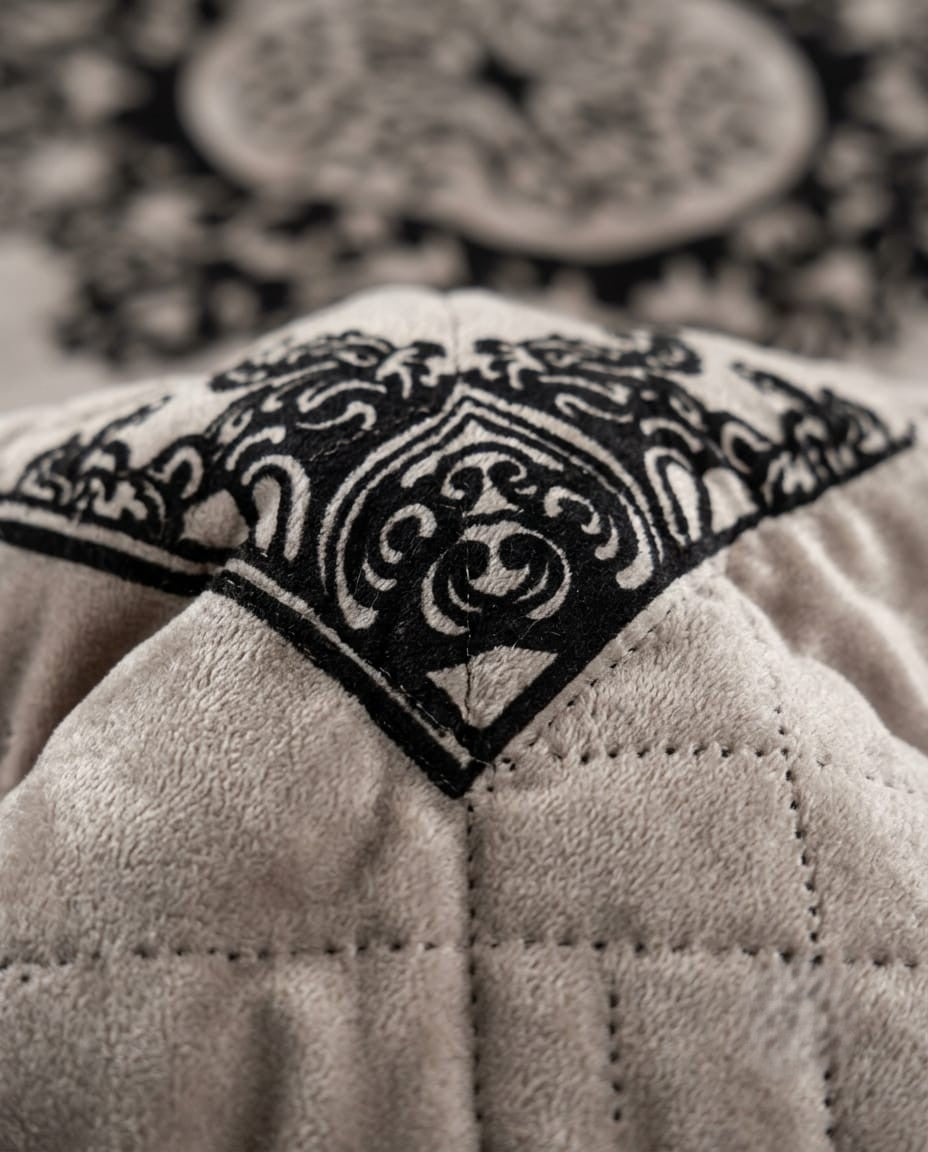 Luxury Emboss Velvet Bridal Bed Set – 9 Piece