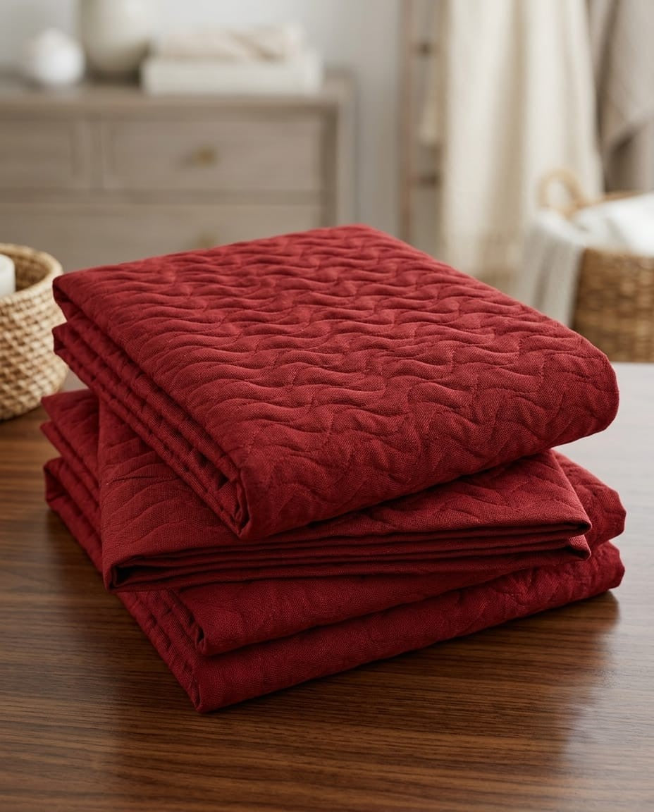 Emboss Velvet Quilted Frilled Luxury Bridal Bedsheet Set – 5 Piece