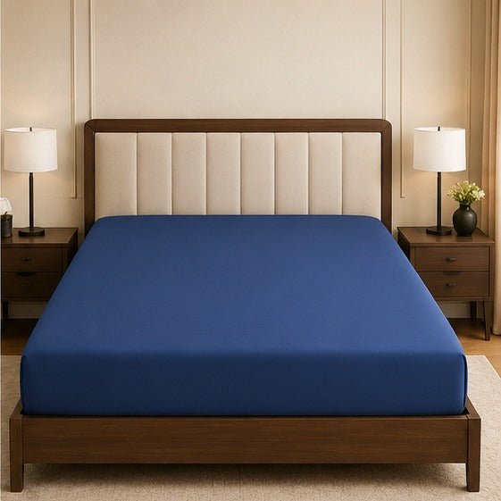 Elegant Navy Blue Bedspread Set - Zarle