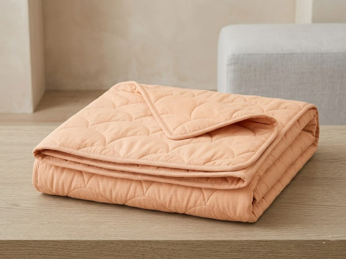 luxury peach bedspread set