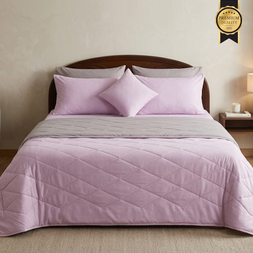 reversible bed in a bag – baby pink & smoke grey