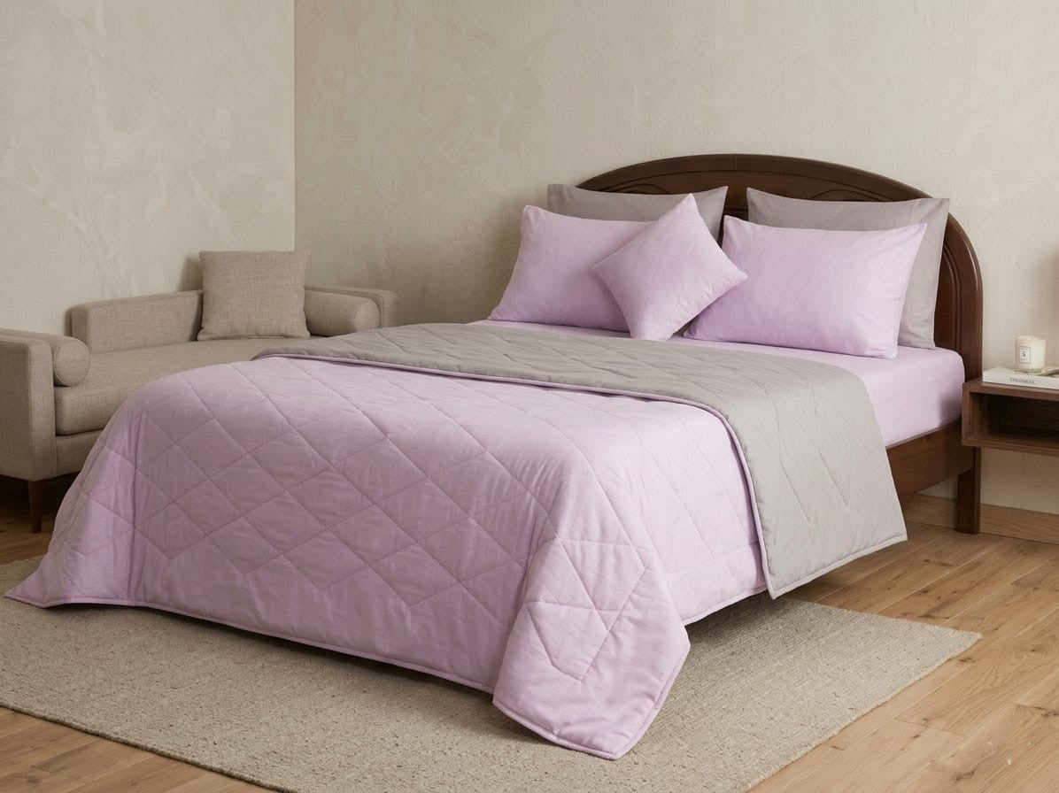 reversible bed in a bag – baby pink & smoke grey