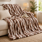 luxury plush bed blanket chocolate brown