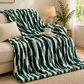 luxury plush bed blanket forest green
