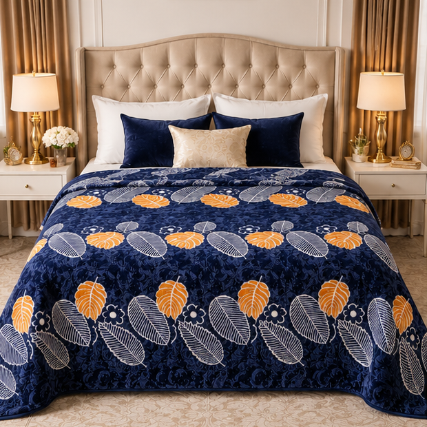 cloudy ac fleece blanket deep royal blue