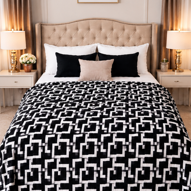 cloudy ac fleece blanket chocolate brown