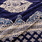 cloudy ac fleece blanket navy blue with orange leaves