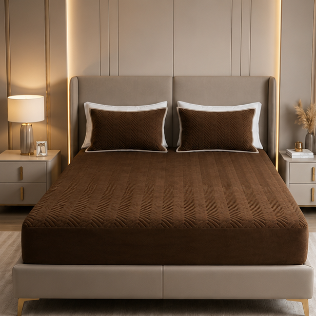 waterproof quilted mattress dark brown