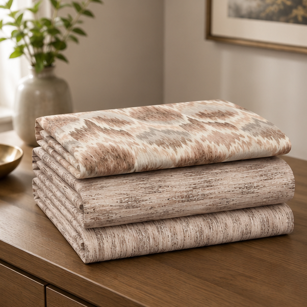printed pure cotton bedsheet beige