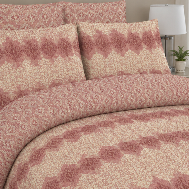 printed pure cotton bedsheet peach