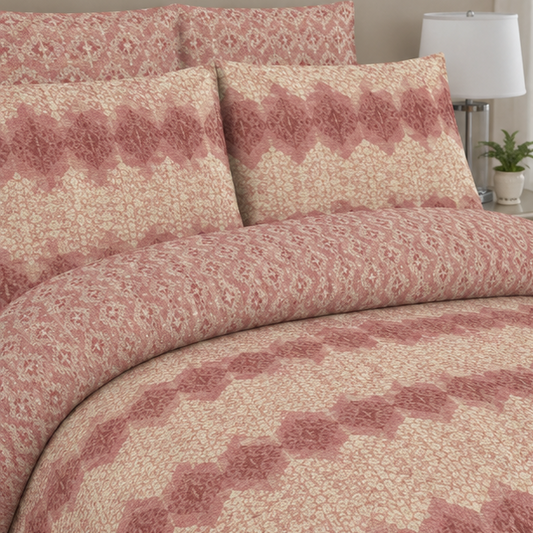 printed pure cotton bedsheet peach
