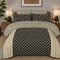 printed pure cotton bedsheet black and beige