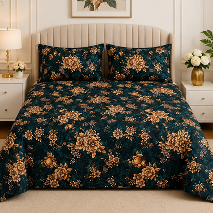 crystal cotton lifetime bedsheet forest green