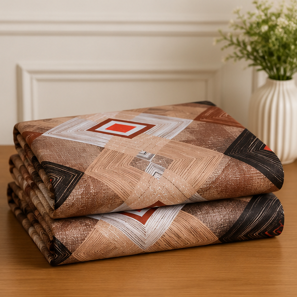 crystal cotton lifetime bedsheet brown and beige