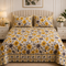 crystal cotton lifetime bedsheet cream with mustard yellow