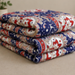 printed quilted bedspread set blue