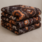 printed quilted bedspread dark chocolate brown