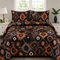 printed quilted bedspread dark chocolate brown