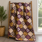 printed quilted bedspread deep purple
