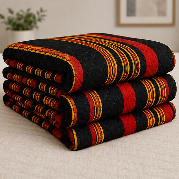 printed quilted bedspread black and
