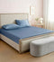 steel blue premium plain dyed bedsheet – 300 tc cotton sateen (king size)