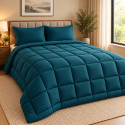 Deep Teal Premium Dyed Razai – 1 Piece