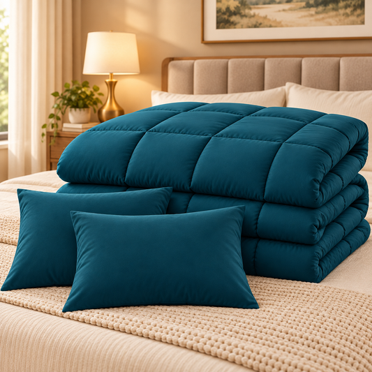 Deep Teal Premium Dyed Razai – 1 Piece