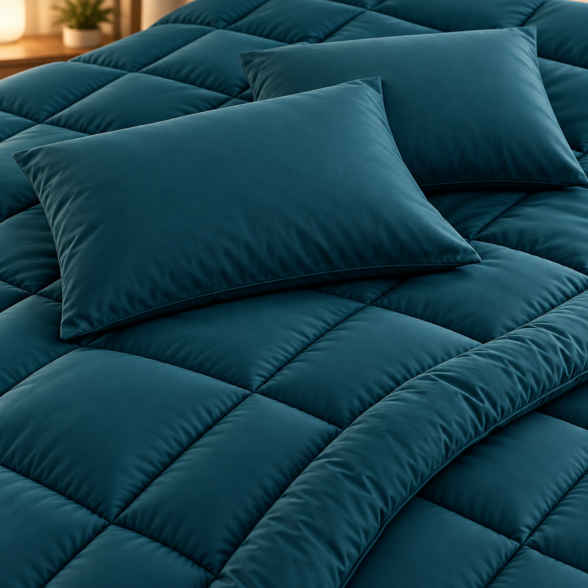 Deep Teal Premium Dyed Razai – 1 Piece