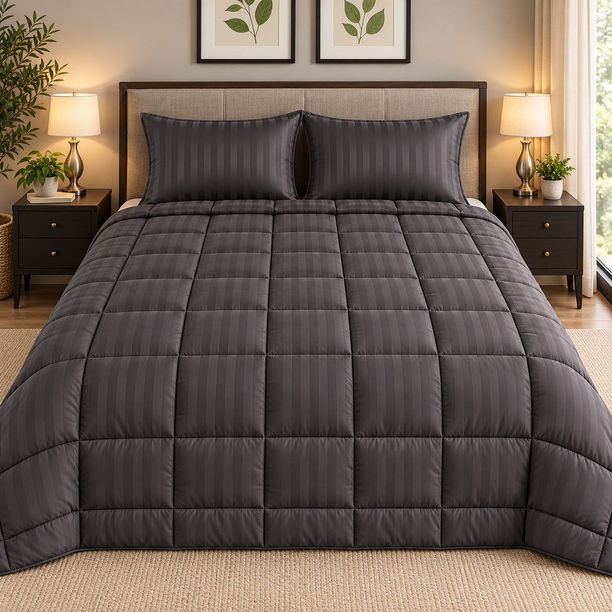 Charcoal Grey Premium Dyed Razai – 1 Piece