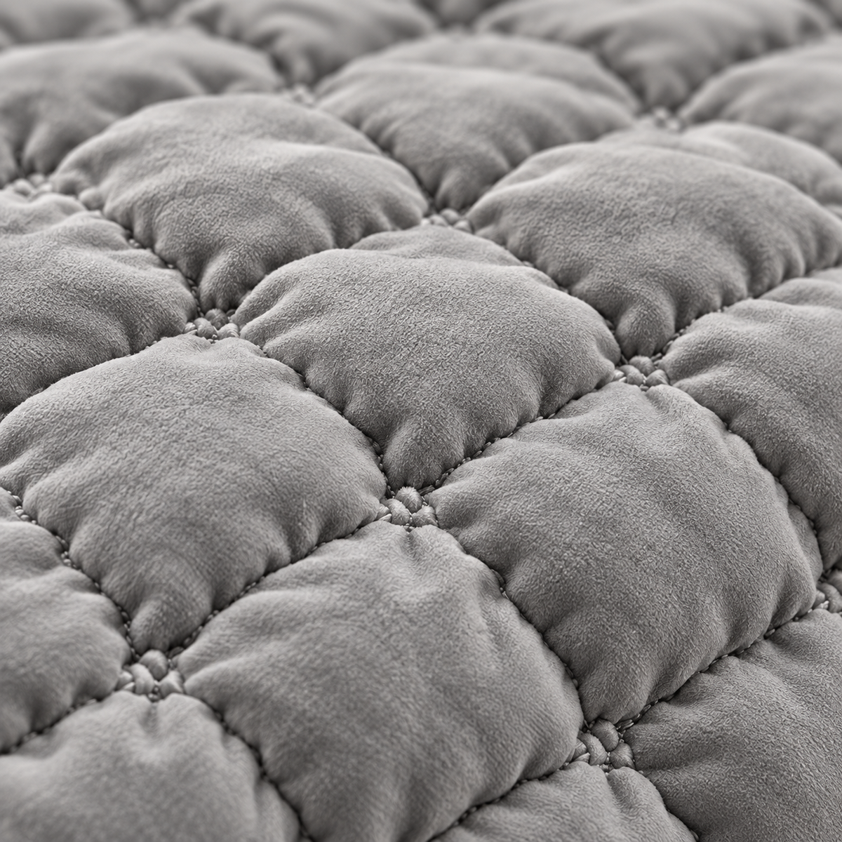 Grey 6 Piece Bubble Quilted Bedspread Set