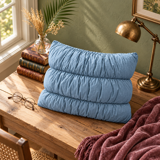 Ruched Cotton Pillow