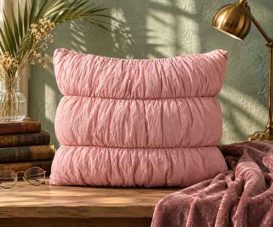 Ruched Cotton Pillow