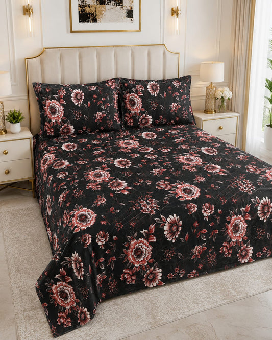 Obsidian Rose Crystal Cotton Lifetime Bedsheet
