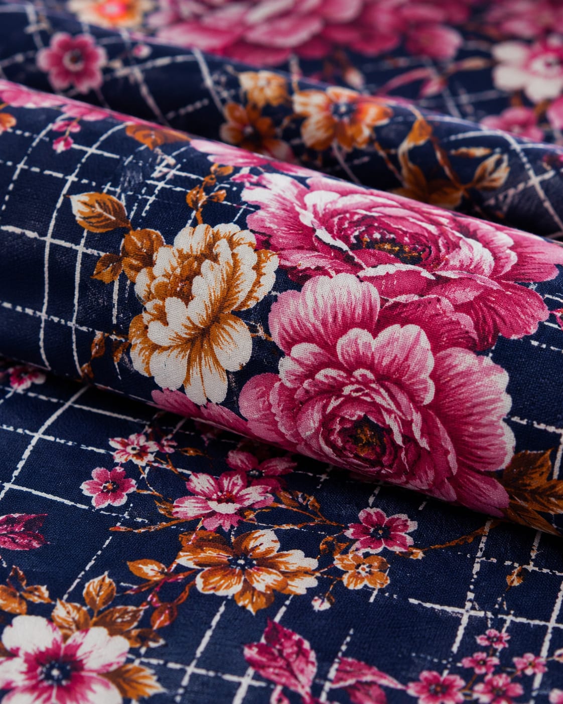 Indigo Peony Crystal Cotton Lifetime Bedsheet