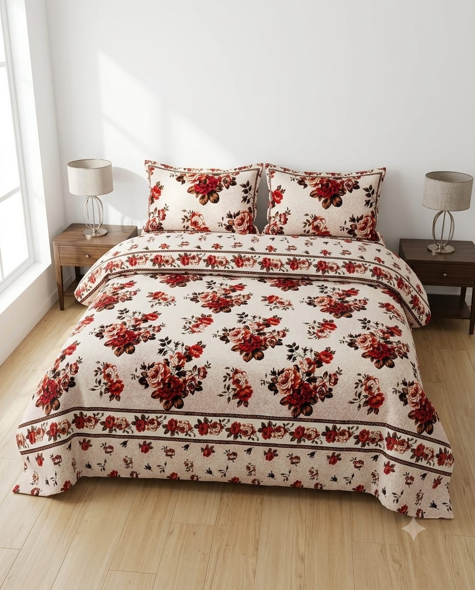 Vintage Rose Crystal Cotton Lifetime Bedsheet