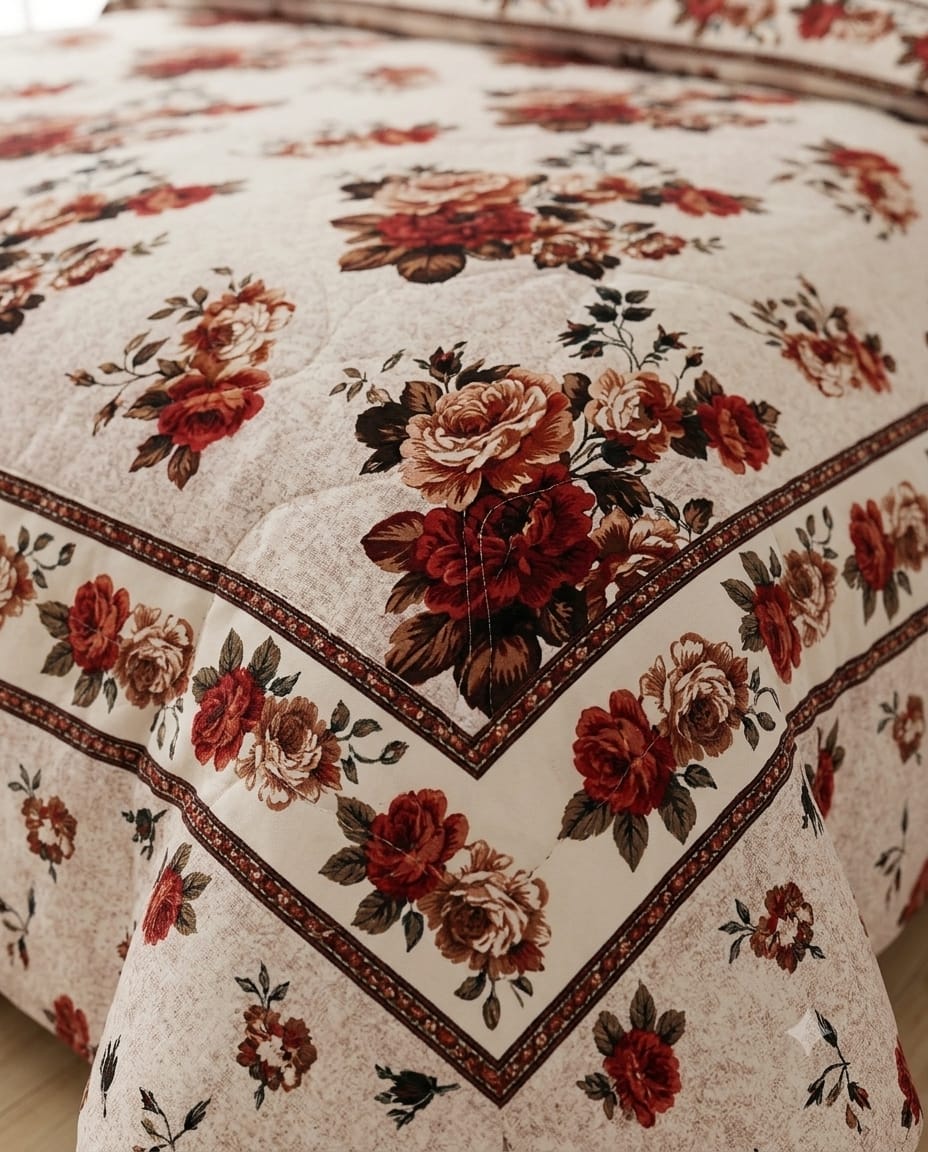 Vintage Rose Crystal Cotton Lifetime Bedsheet