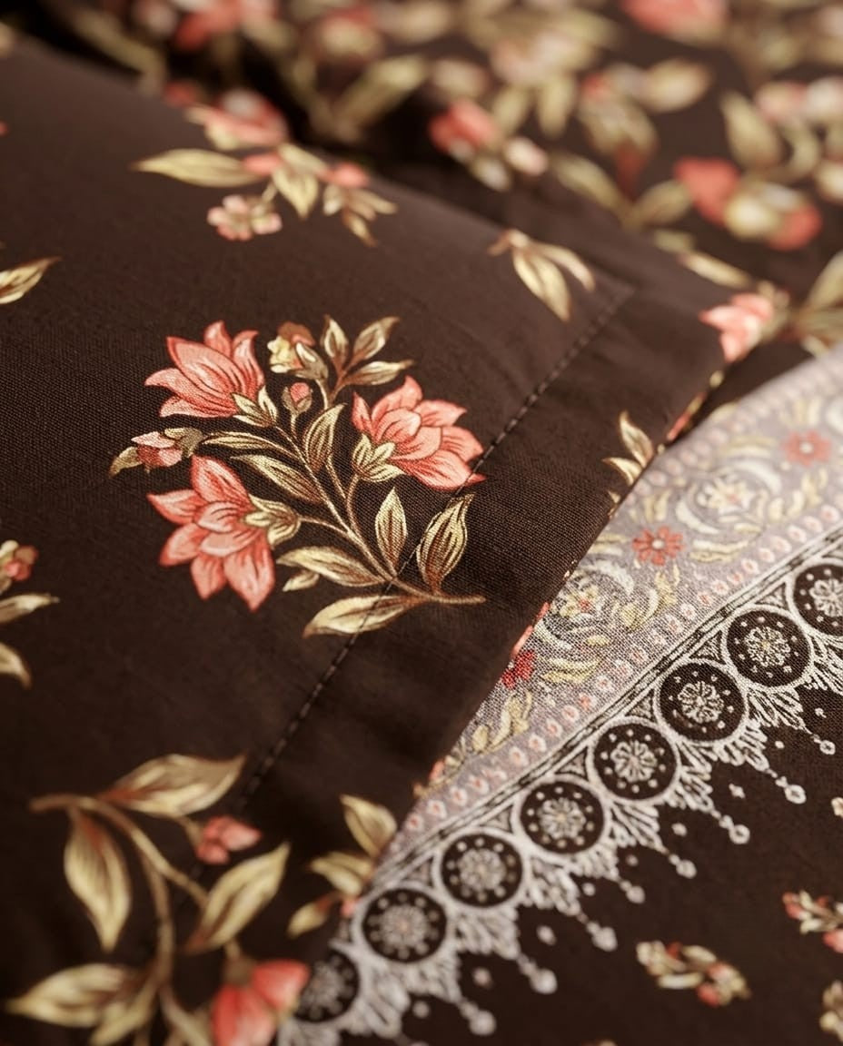 Mahogany Bloom Crystal Cotton Lifetime Bedsheet