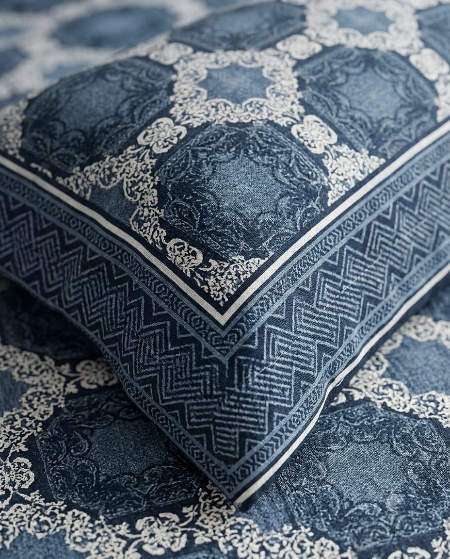 Indigo Royalty Crystal Cotton Lifetime Bedsheet