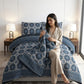 Indigo Royalty Crystal Cotton Lifetime Bedsheet