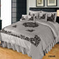 Luxury  Pearl Silver Velvet Bedspread Set – 5 Piece