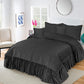 Luxury Black  Velvet Bedspread Set – 5 Piece
