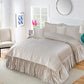 Luxury Ivory  Velvet Bedspread Set – 5 Piece