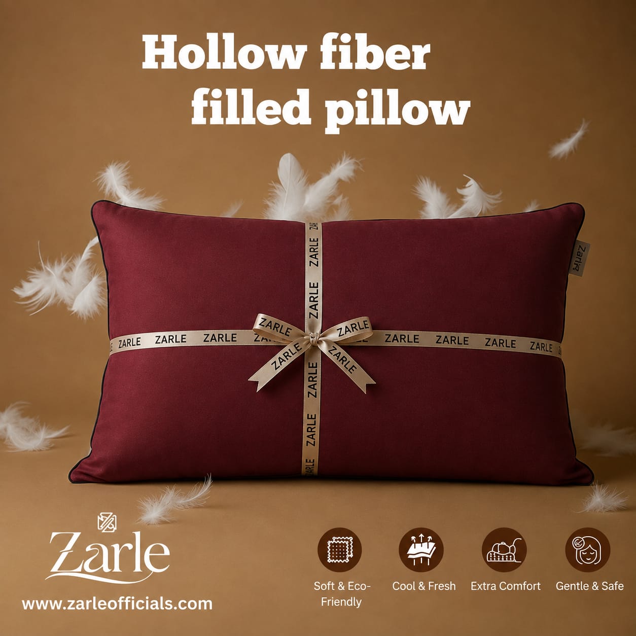 Luxury Cotton Sateen Pillow | 200 TC | Soft Hollow Fiber Filled