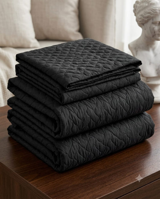 Emboss Velvet Quilted Frilled Luxury Bridal Bedsheet Set – 5 Piece